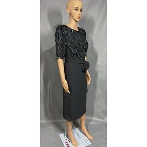 Jack Bryan Dark‎ Gray Women's Beaded Dress Size 6